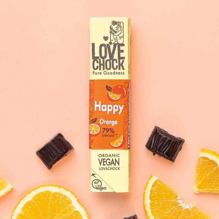 Lovechock DE – Großhandel Schokolade – 79% Schokolade mit Orange — Bio, vegan und nachhaltig
