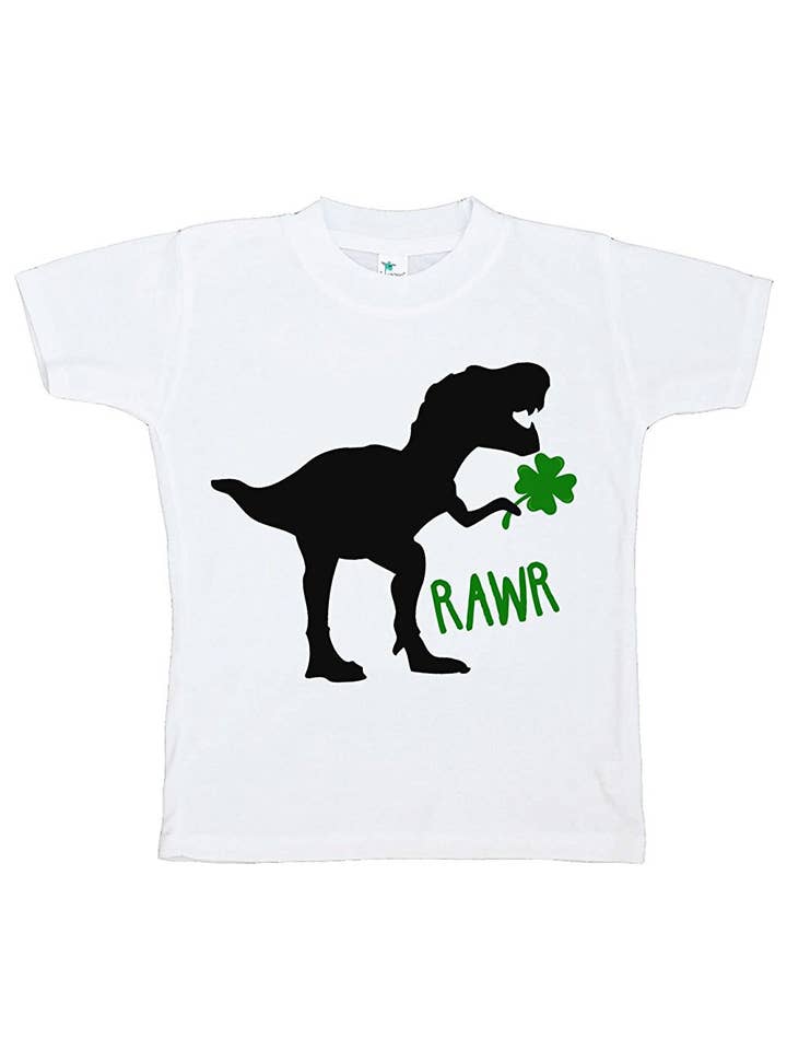 7 ate 9 Apparel Kids Dinosaur St. Patricks Day T-shirt for wholesale by 7 ate 9 Apparel