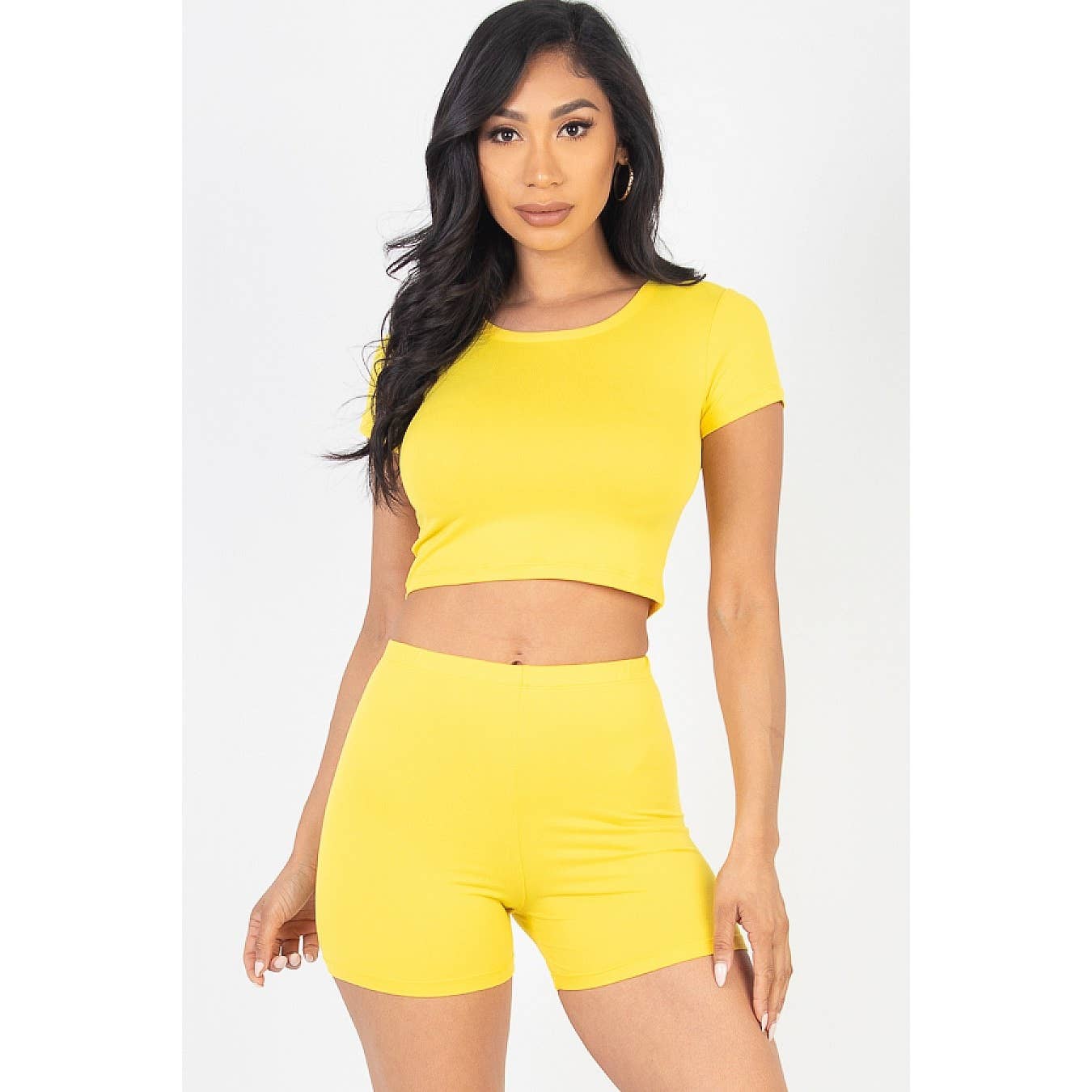 Timeless - Wholesale Lounge Set - Women's - Short Sleeve Crop Top and Shorts Set8