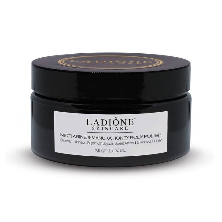 Nectarine and Manuka Honey Body Scrub for wholesale by LADIÔNE SKINCARE