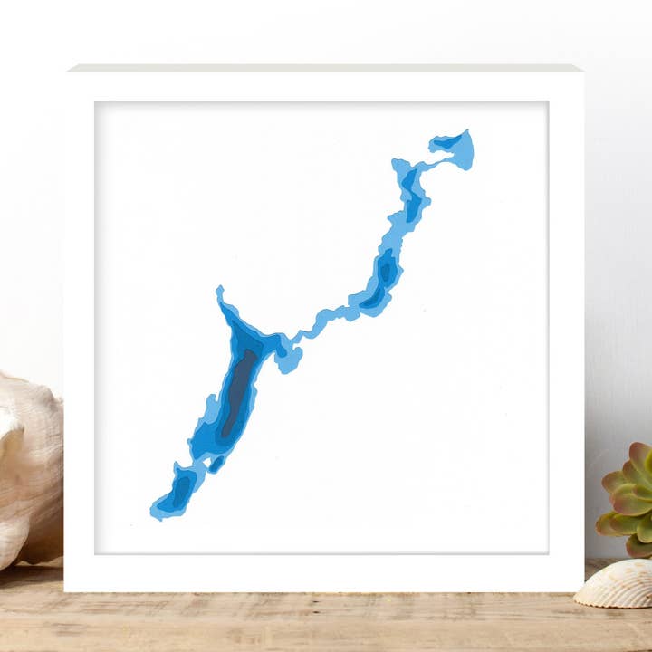 Mapa batimétrico de papel del lago Kashagawigamog para venta al por mayor de Cardtography