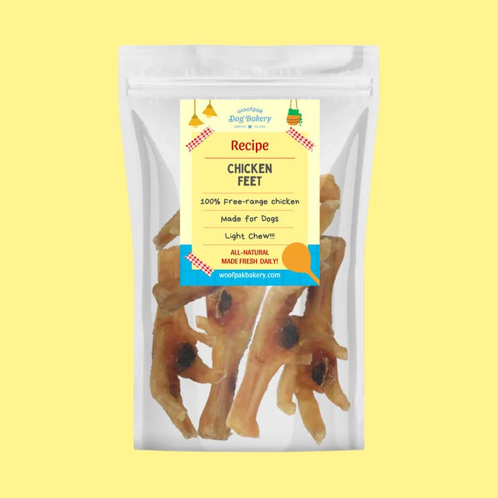 Free-Range Chicken Feet for wholesale by Woofpak Dog Bakery