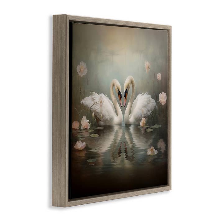 Stupell Industries - Wholesale Wall Sign - Romantic Swans in Floral Pond - Framed Wall Art18