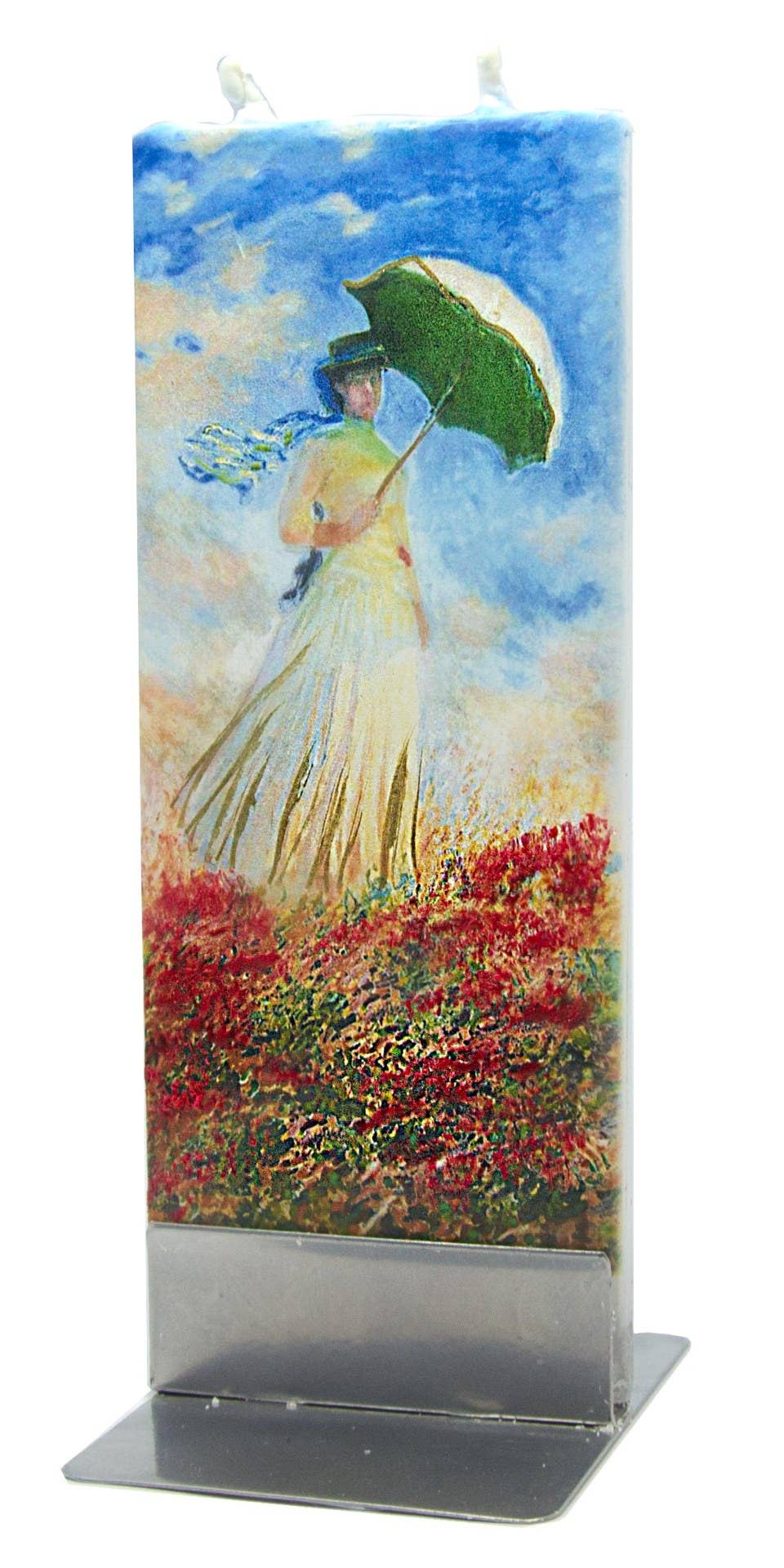 Flatyz Candles - Wholesale Pillar Candle - Flat Handmade Candle-Claude Monet Woman with a Parasol