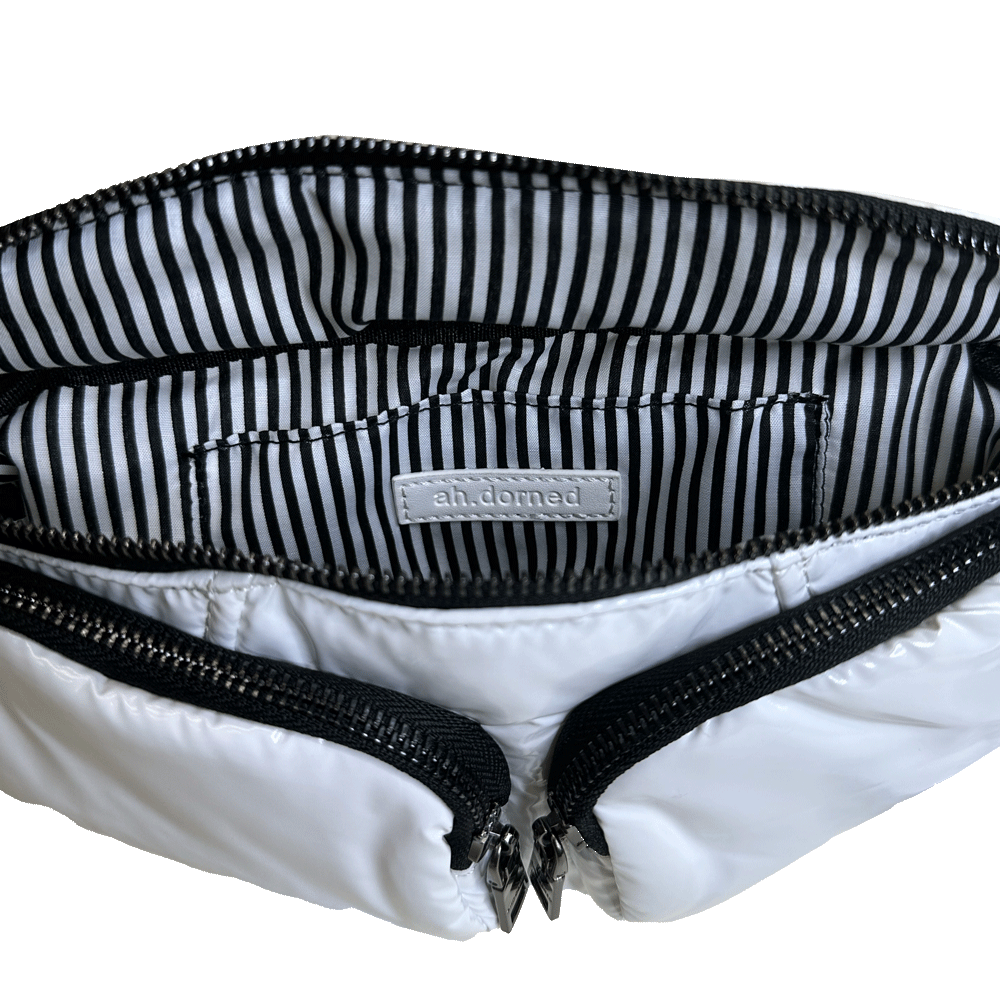 AHDORNED - Wholesale Belt Bag - Women's - Rachel Double Pocket Puffy Sling/Waist Bag w/Black Resin Cha22