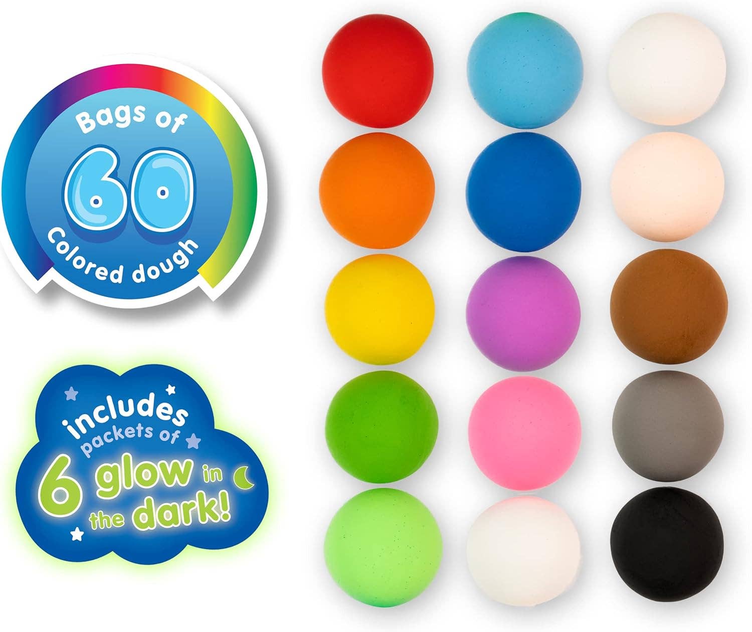 Scentco, Inc - Vente Pâte ingénieuse/slime – enfant - Air Dough - 60 sacs d'argile colorée et séchée à l'air dans un seau1