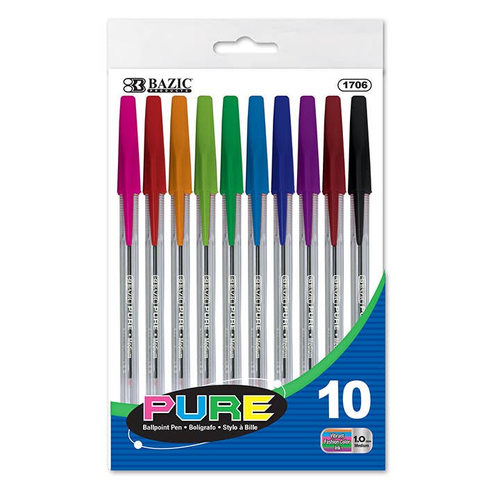 Luna Office Supply -  Everyday Essential - Wholesale Pen - 10 Pure Neon Color Stick Pen0