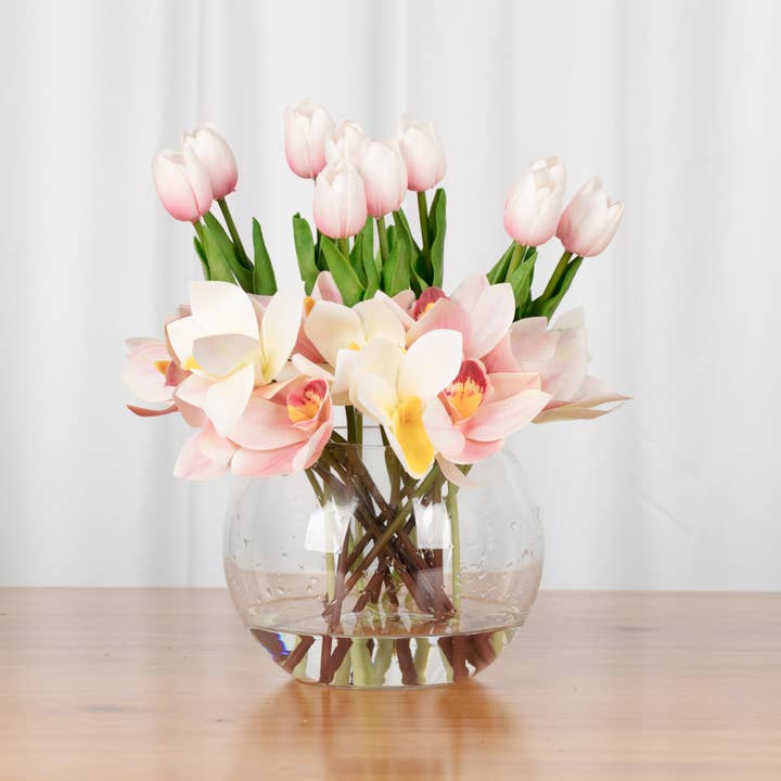 WGV International - Wholesale Vase - WGV Clear Bubble Bowl Glass Vase - 6" x 5"H