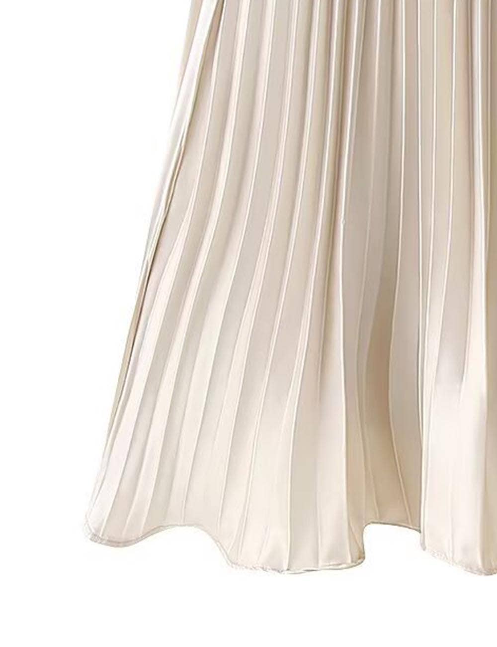 Sweetkama - Wholesale Skirt - Women's - Ladies Stain Solid Color Pleated Midi Skirt7
