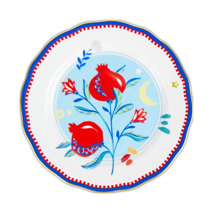 Porcelain Dessert Plate - Pomegranate - Mamma Mia for wholesale by Baci Milano