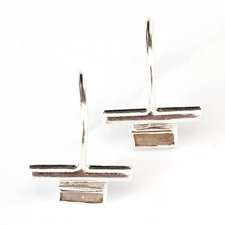 Earrings "Murielle" brown moonstone for wholesale by ATELIER COQUET