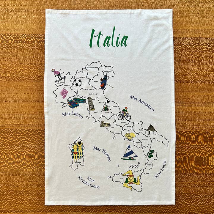 Carte de l'Italie Serviette pour la vente par Jump That Moon