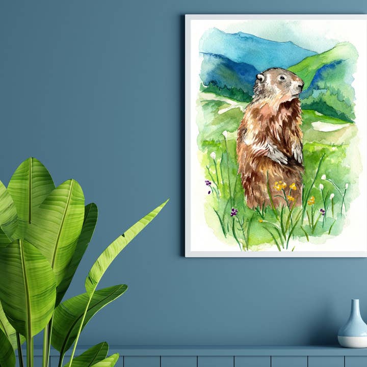 Wild Life Design Co. - Wholesale Art Print - Marmot Watercolor Print3