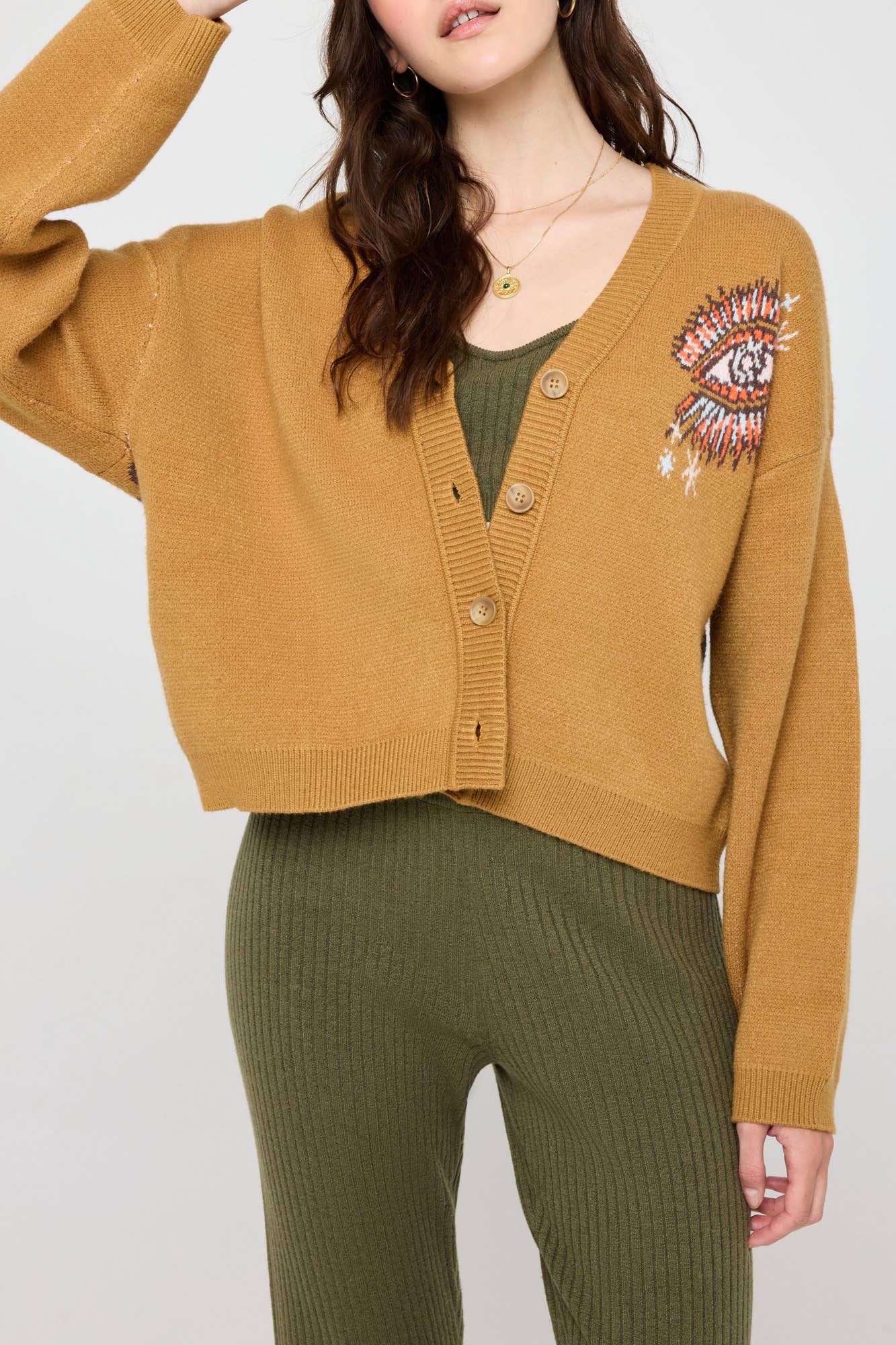 Hazel Golden Hour Delaney Cardigan for wholesale on Faire3