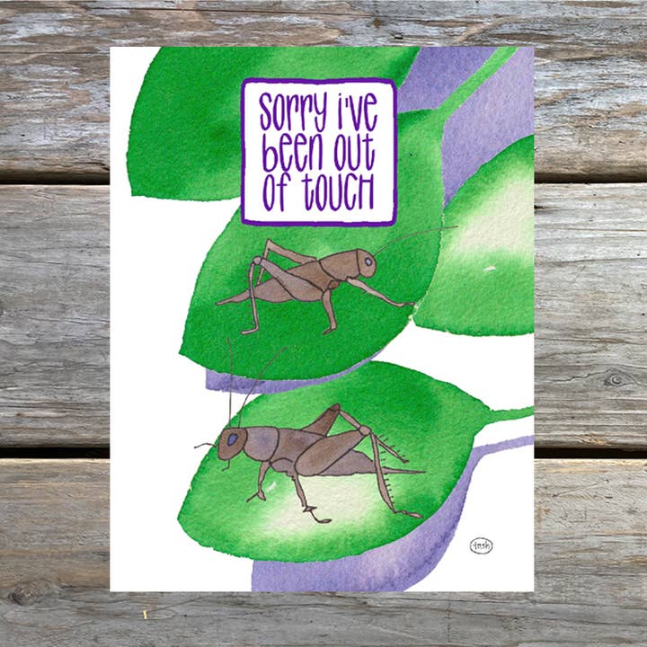 Sorry I've Been Out of Touch Note Card for wholesale by Natasha Zahn Studio