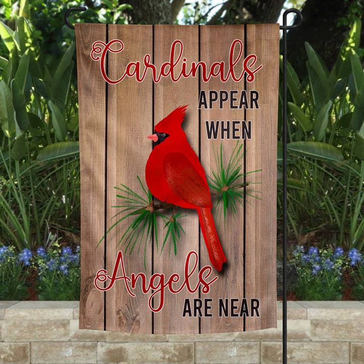 Garden Flag - Cardinals and Angels for wholesale by Gigi's Yard Charms