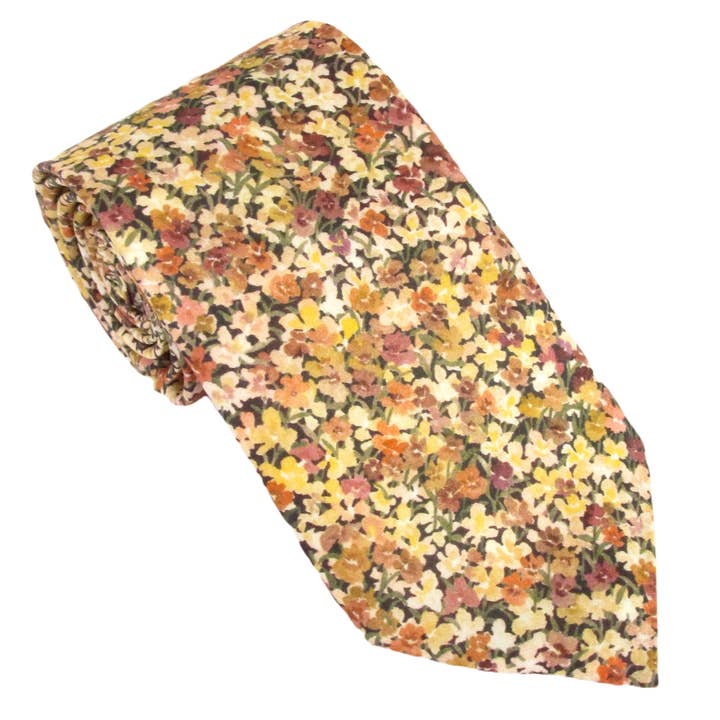 Arrietty Violet Cotton Tie Made with Liberty Fabric for wholesale by Cecil Jones