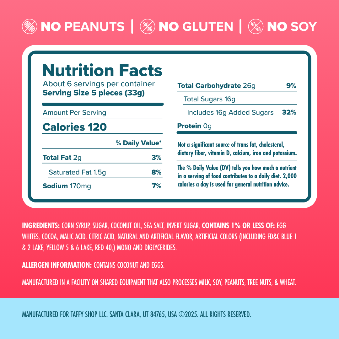 Taffy Shop – wholesale Taffy – Santa Snax Taffy Bag (7oz.)™5