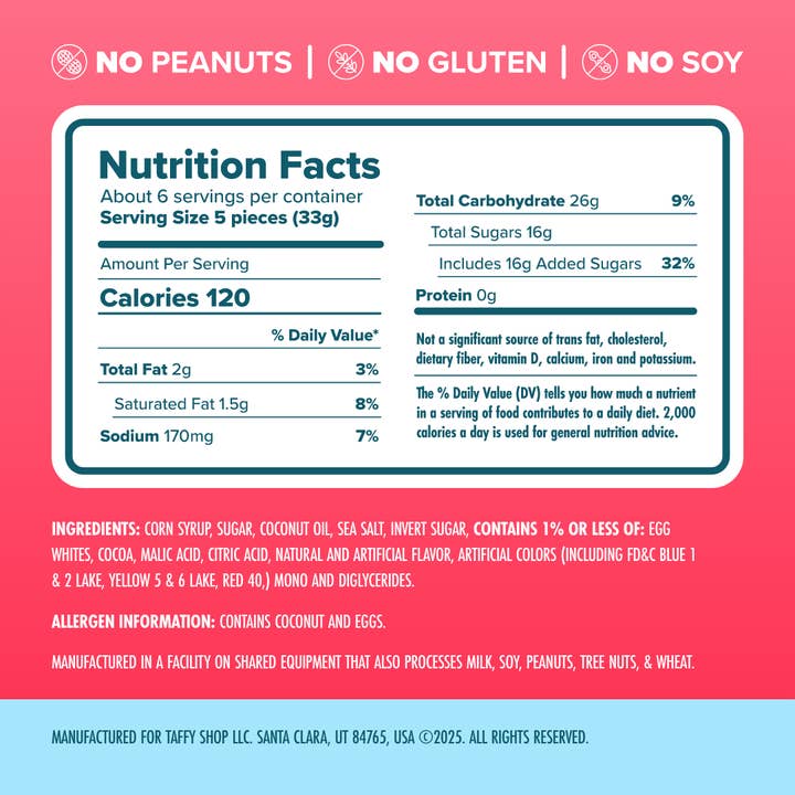 Taffy Shop - Wholesale Taffy - Santa Snax Taffy Bag (7oz.)™5