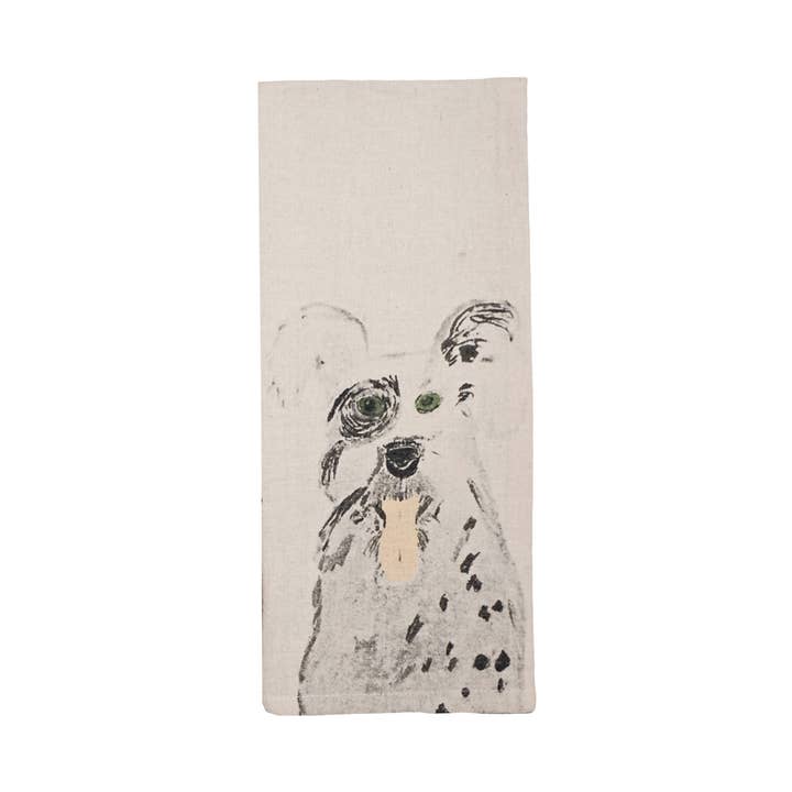 Serviette de cuisine pour chiens noirs et blancs pour la vente par Michaelian Home/India Overseas Traders, Inc.