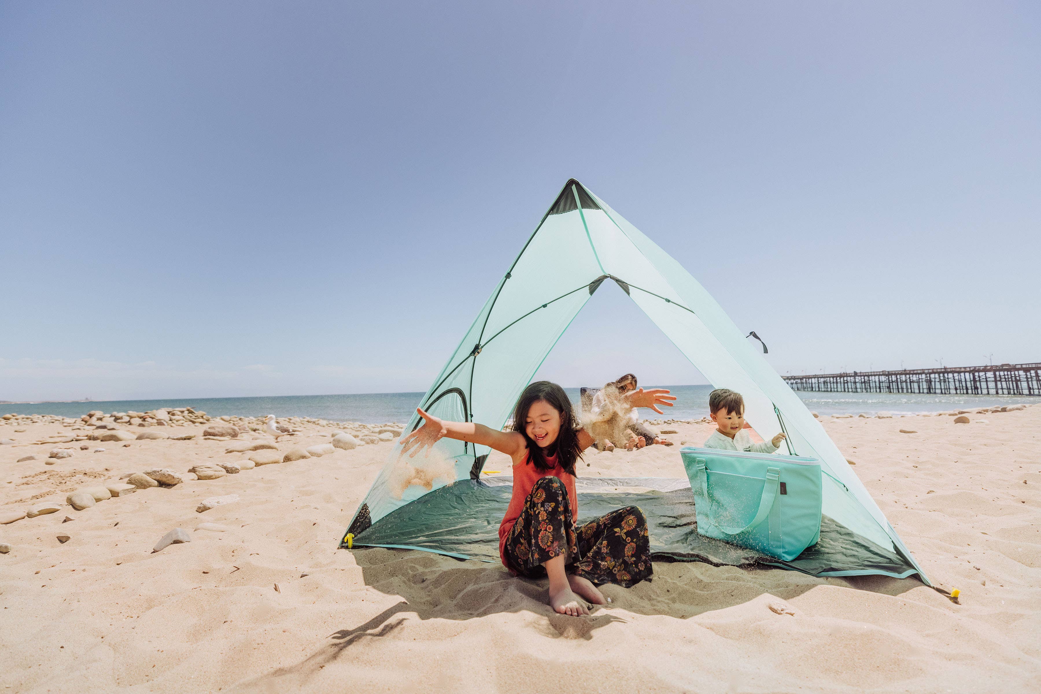 Ice Blue Pismo A-Frame Portable Beach Tent, (Ice Blue) for wholesale on Faire10