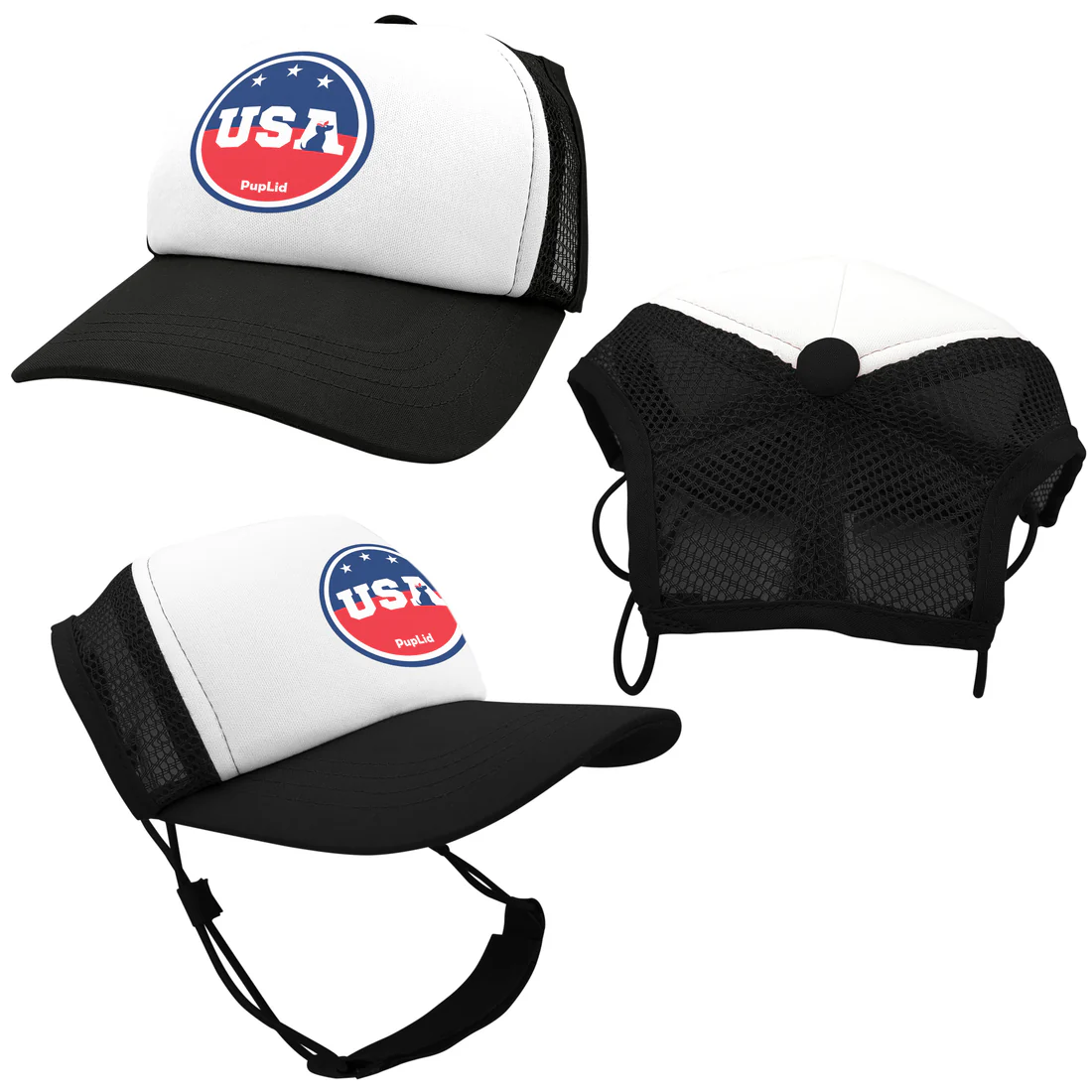 PupLid – wholesale Hatt - Hund – USA Stars Design l Truckerhatt för hundar29