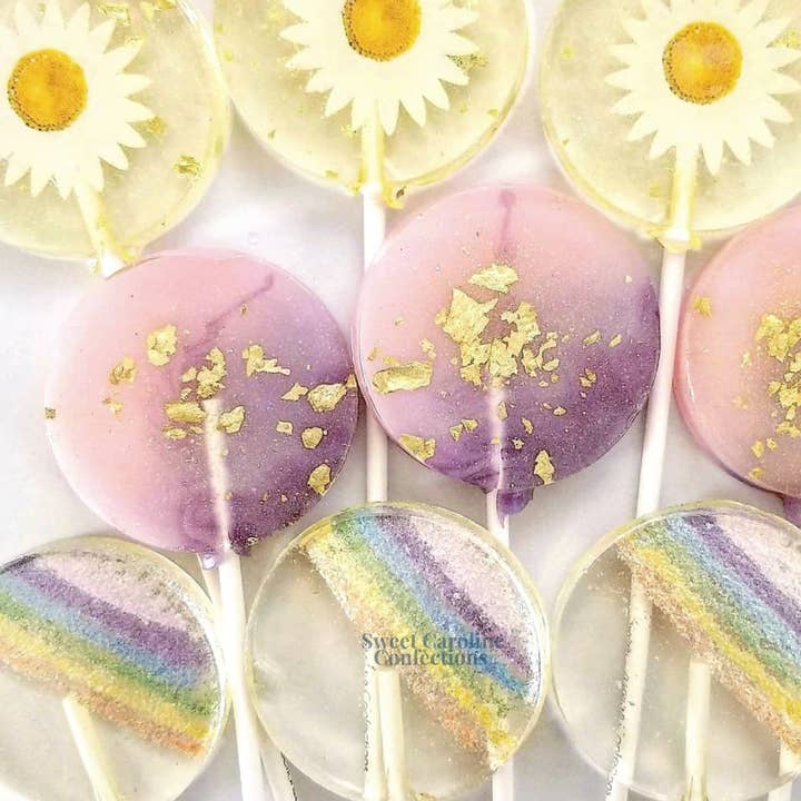 Sweet Caroline Confections - Wholesale Lollipop - Purple & Pink Lollipops, Passion Fruit, 10/Case - VEGAN2