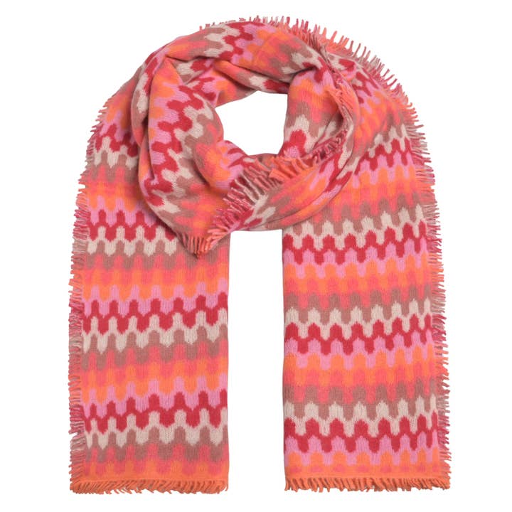 Cashmere-sjal Liv-cs med sicksackmönster i champagne för wholesale av cute stuff GmbH