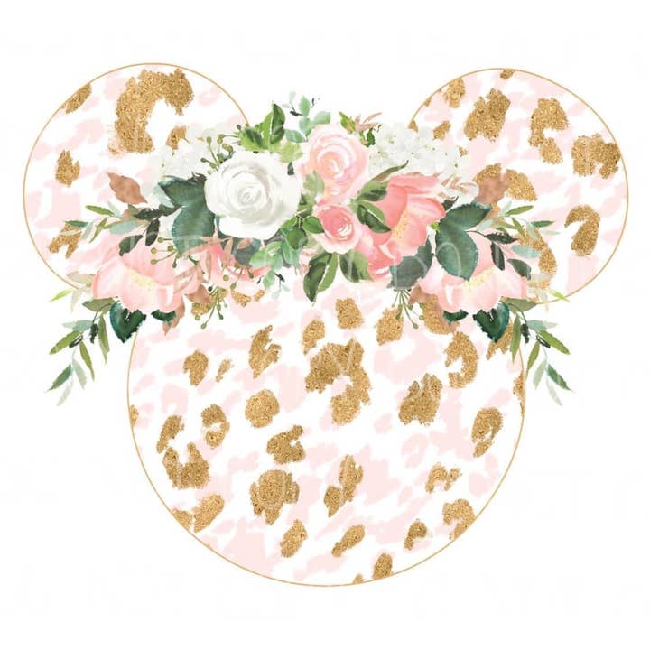 PLT Wholesale - Wholesale Sublimation Transfer - Mouse Head Leopard Floral Transfer Sheet