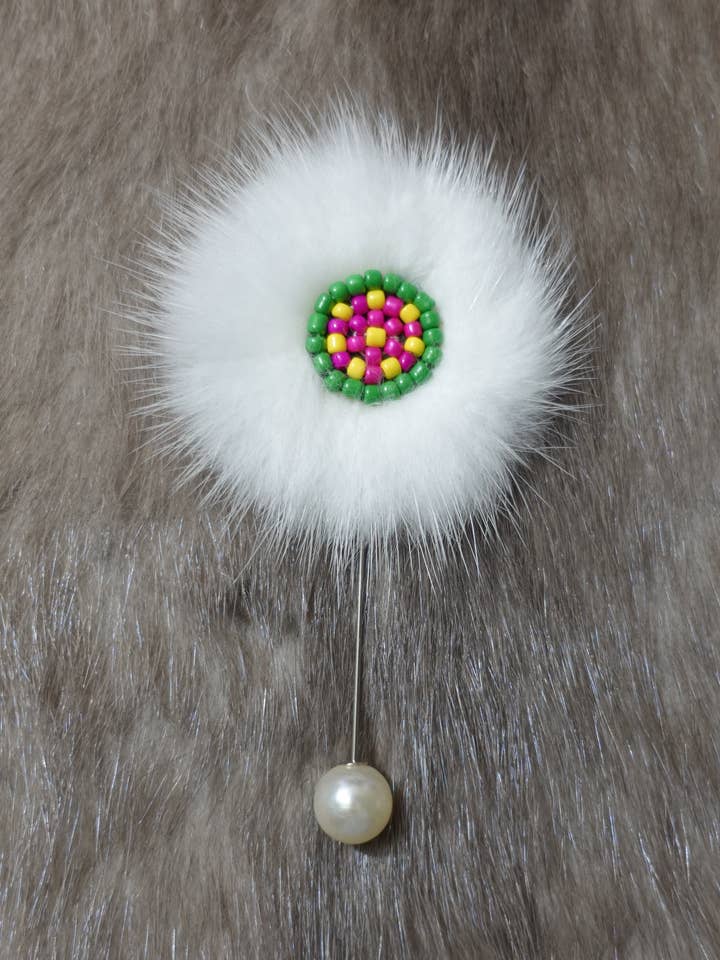 The Ewenki Sunflower Brooch for wholesale by MOGSki LLC