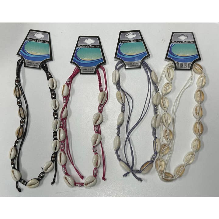 CUT COWRIE NECKLACE ADJ -ON SALE (ALREADY DISCOUNTED) for wholesale by Darlene's Shells