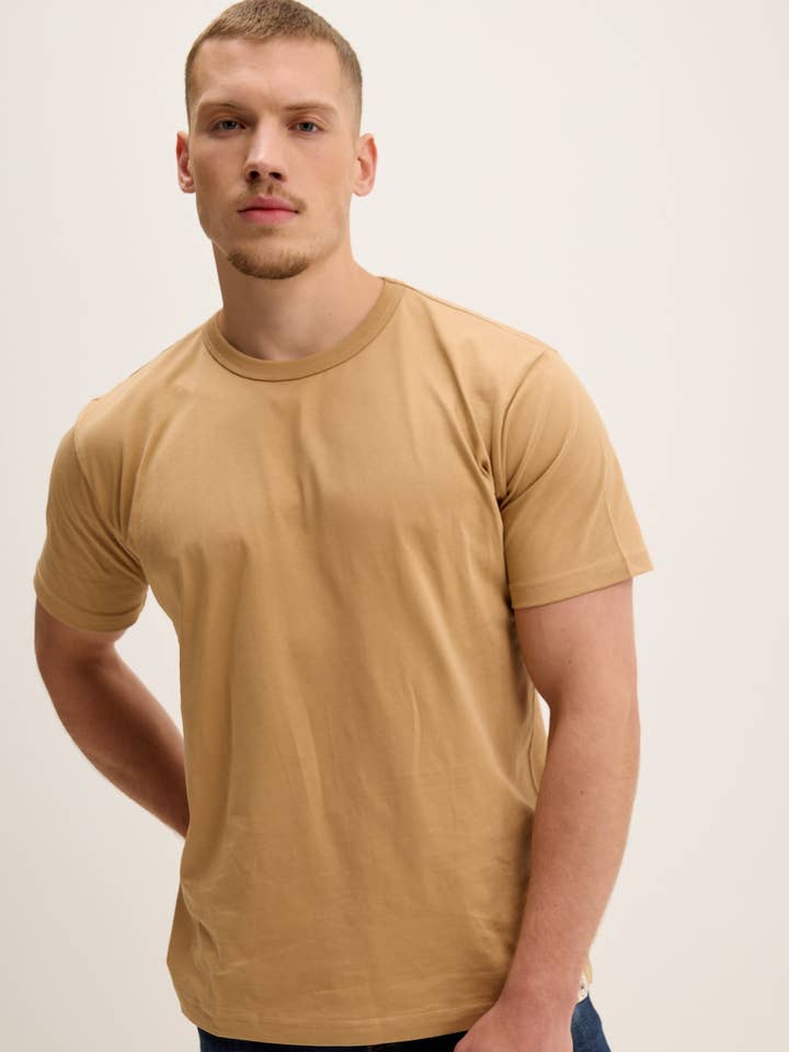 Men's Lightweight Cotton T-Shirt - Camel for wholesale by Ron Tomson