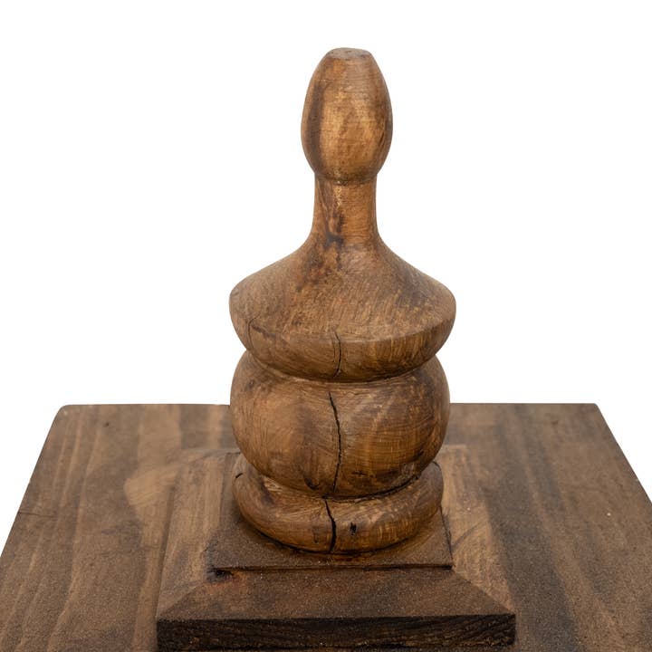 My Amigos Imports - Wholesale Lantern - Dunlap Farmhouse Wood Lantern-8.5x17 inches-Waxed Brown1