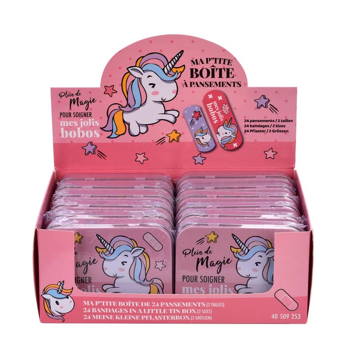 Takecare - Wholesale Bandaids/Bandages - Metal box of 24 unicorn bandages2
