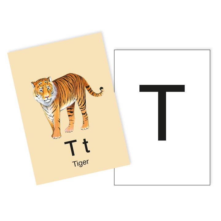 1 Postkarte T wie Tiger Ergänzungskarte zum ABC Karten Set für den Großhandel von fioniony®