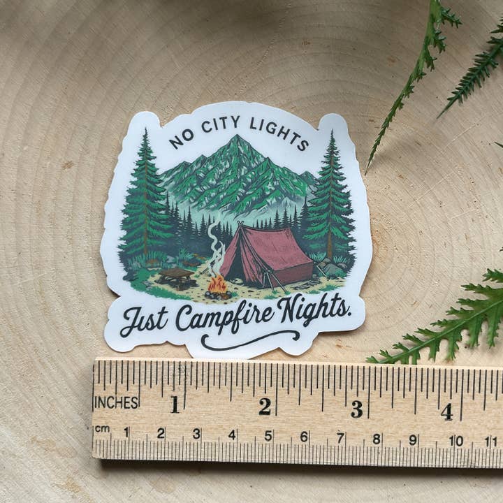 National Parks and Beyond - Wholesale Sticker - No City Lights, Just Campfire Nights – 3” Vinyl Sicker