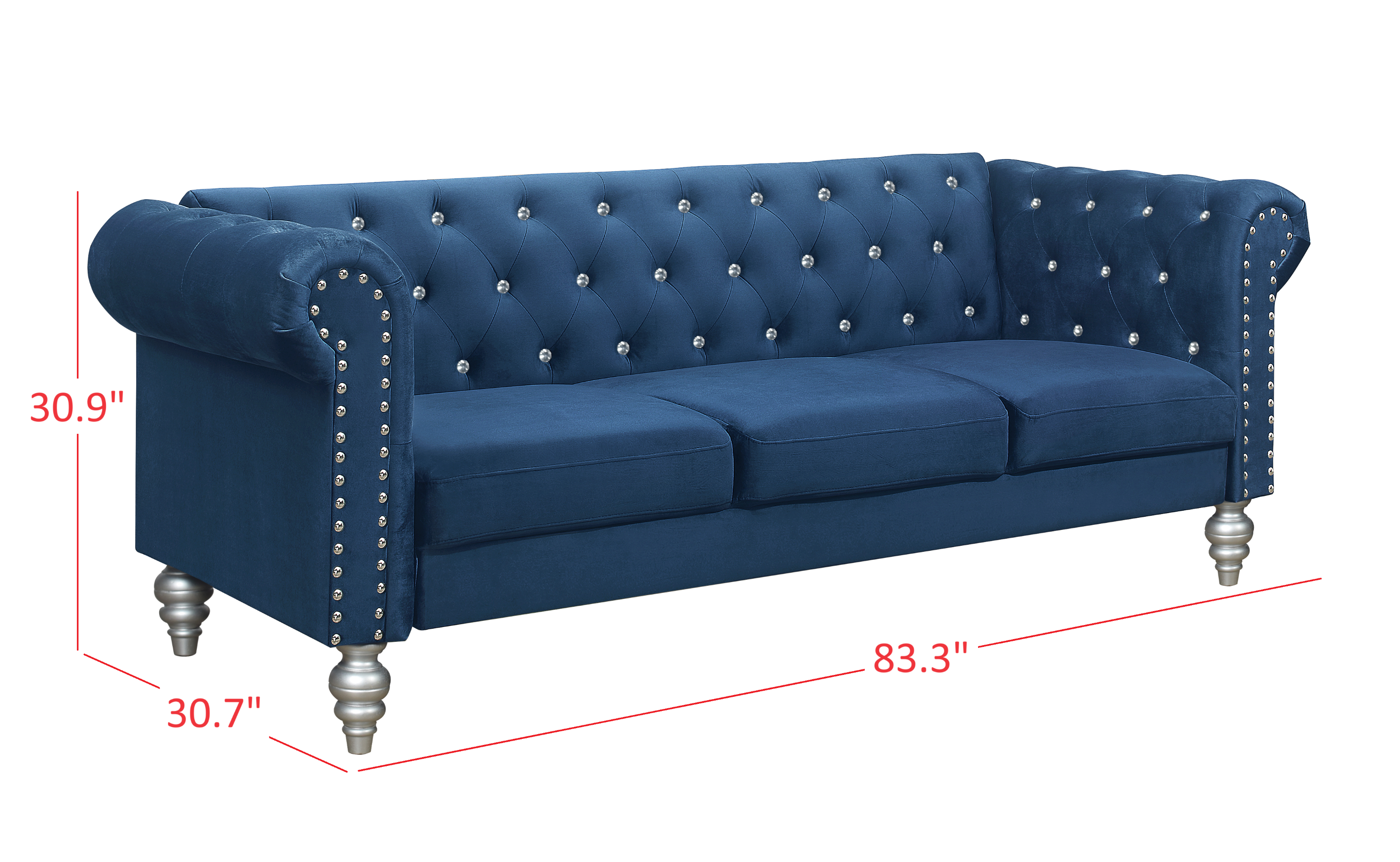 Home Design - Wholesale Sofa - Emma Velvet Rolled Arm Chesterfield Sofa8