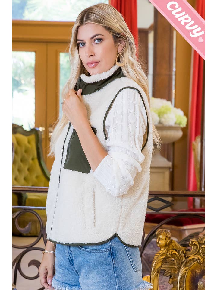 Sweet Lovely by Jen - Wholesale Outerwear Vest - Women's - SW459PL SHERPA VEST38