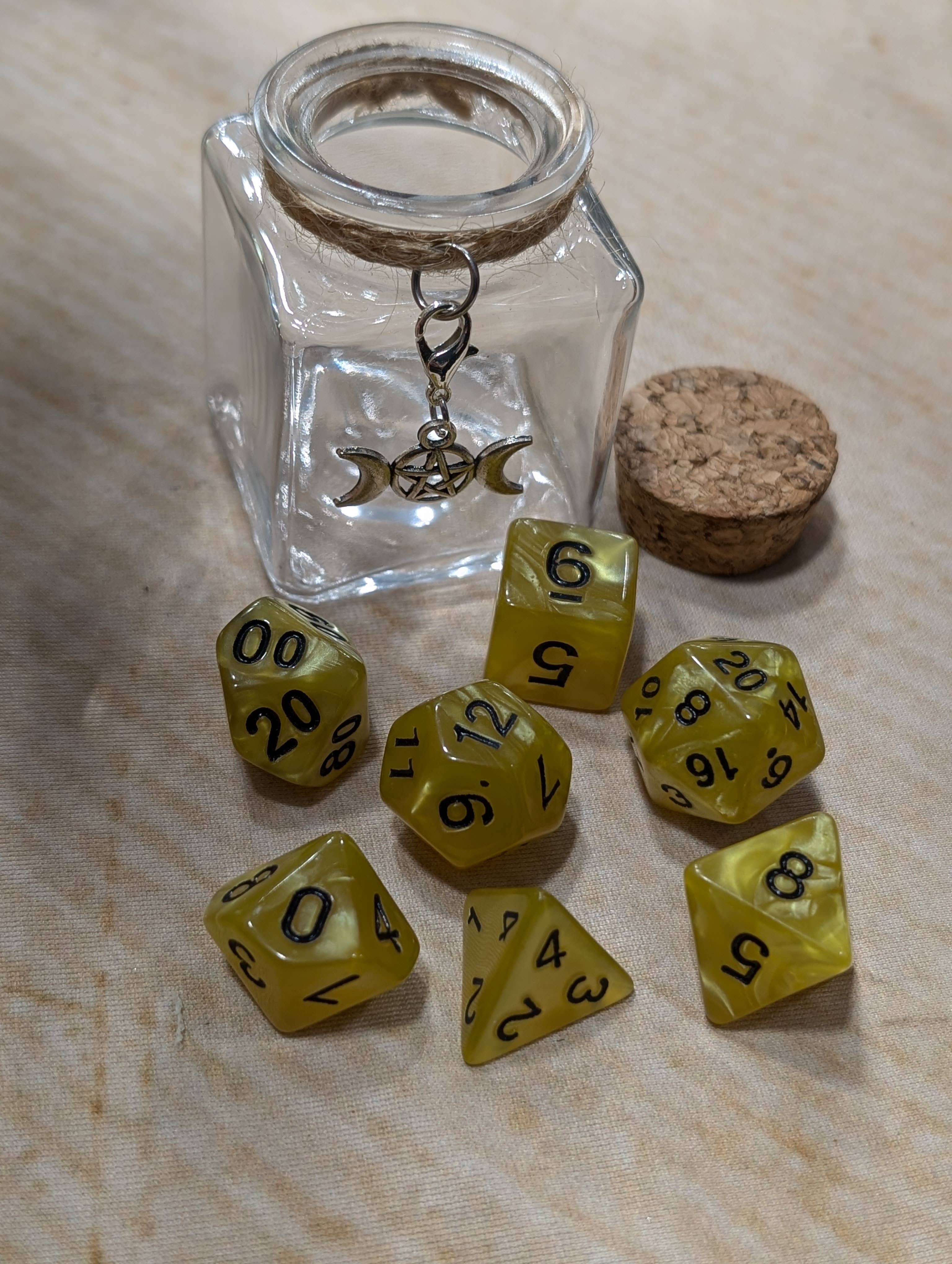 Con-Quest Crafts - Venta al por mayor Dado - Tarros de dados de hechizo con 7 dados D20 para TRPG5