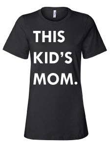 THIS KID SUPPLY CO. - This Kid's Mom Tee - White on Black (Adult sizes) for wholesale by This Kid Clothing Co.