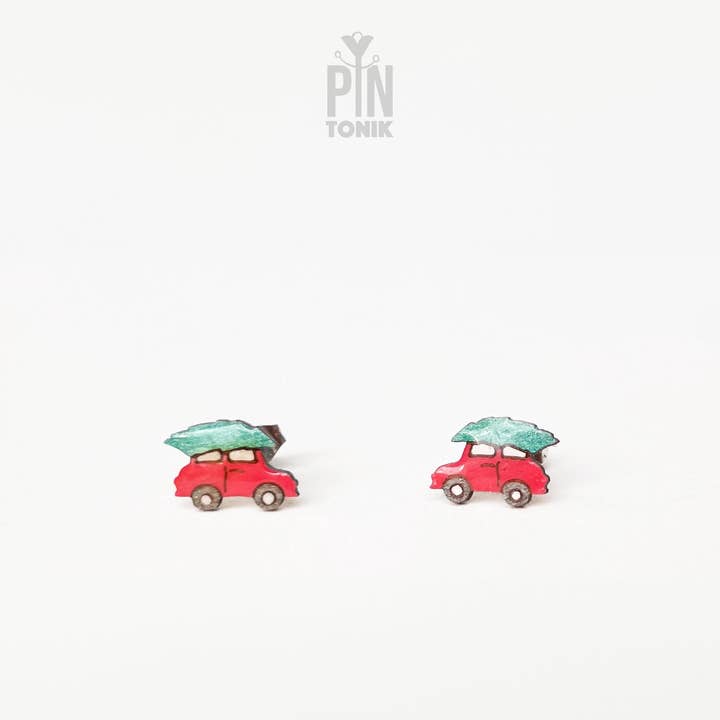 PinTonik - Wholesale Stud/Post Earrings - Christmas Tree Car Stud Earrings - Fun Gifts3