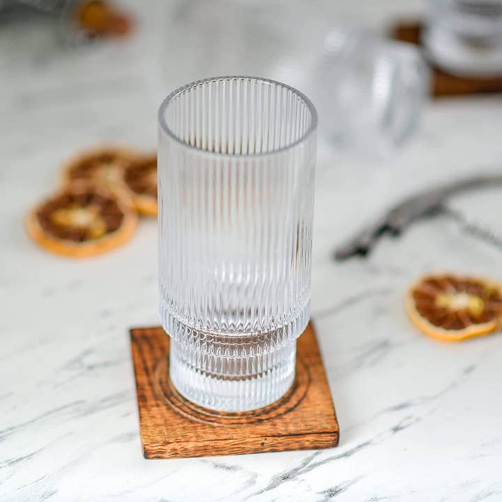 Greenline Goods - Wholesale Drinking Glass/Cup - Ripple Drinking Glasses - 12 oz Modern - Set of 45