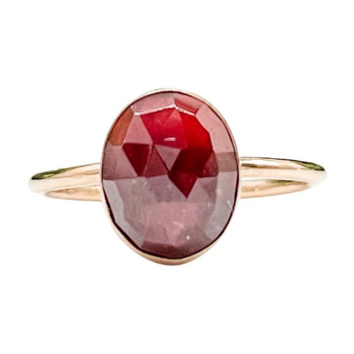 Simply Chic Jewelry - Wholesale Single Stone/Solitaire Ring - Garnet Oval Ring0