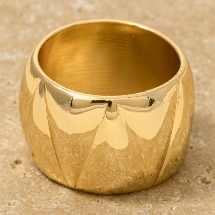 Gold Dipped Wide Band Ring for wholesale by Anarchy Street