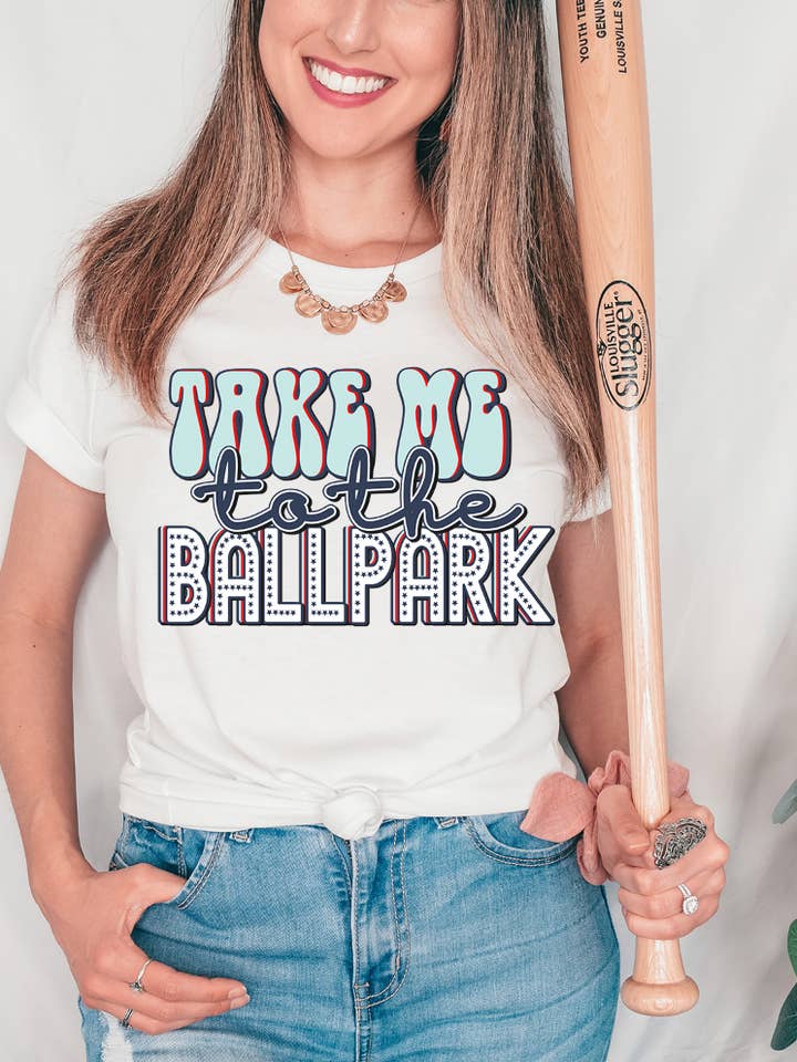 Take Me To The Ballpark Baseball Tee for wholesale by SGB Wholesale
