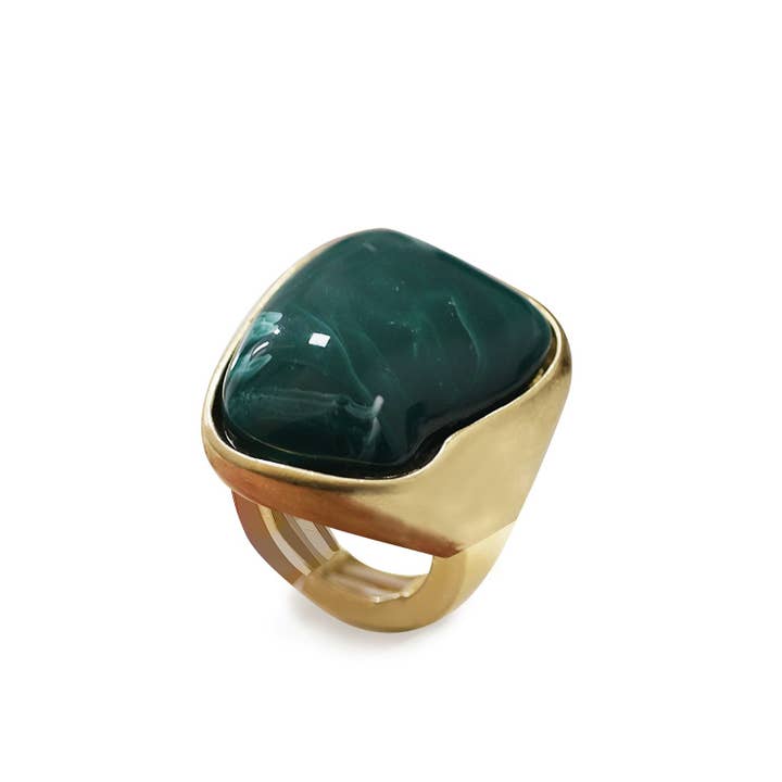 AMORINO SRL - Wholesale Single Stone/Solitaire Ring - LARGE ELASTIC RING WITH RESIN STONE - NY24100B8895