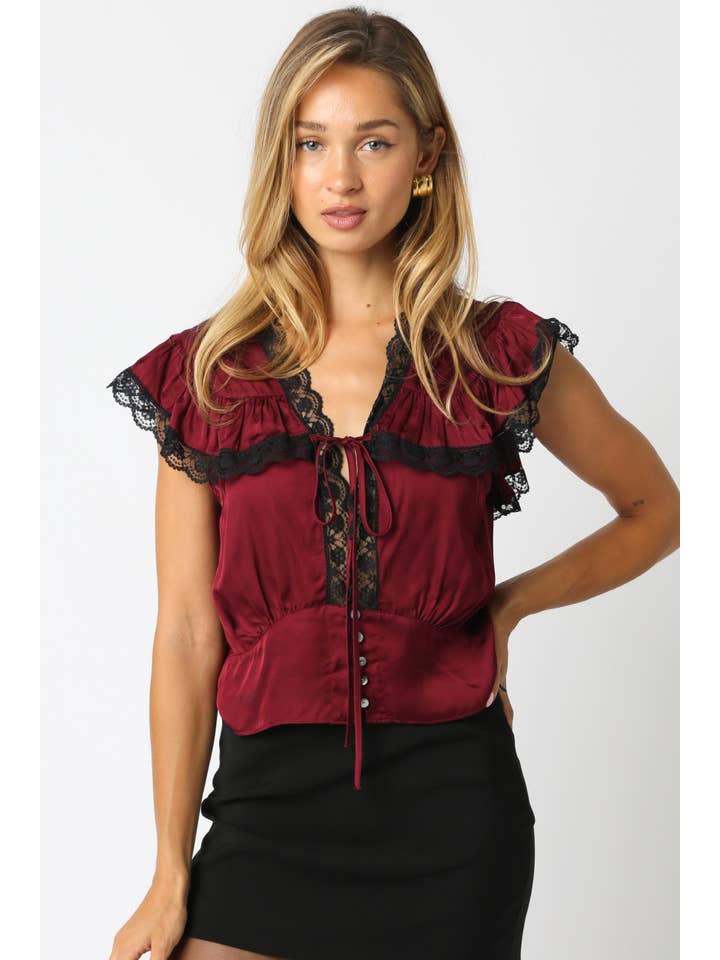 Olivaceous - Wholesale Blouse - Women's - Janiah Laced Top5