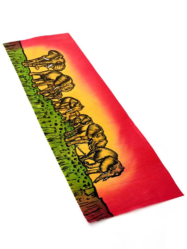 Sunset Parade African Elephant Wall Art Batik for wholesale by Swahili | AFRICAN MODERN