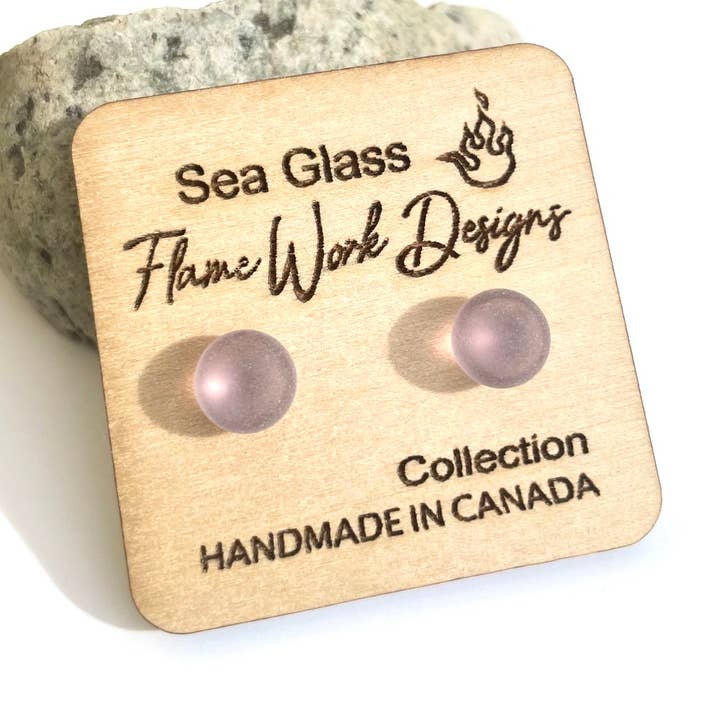 Flame Work Designs - Glass Jewelry - Wholesale Jewelry Set - Sea Glass Earring Set, 3 Pairs of Studs6