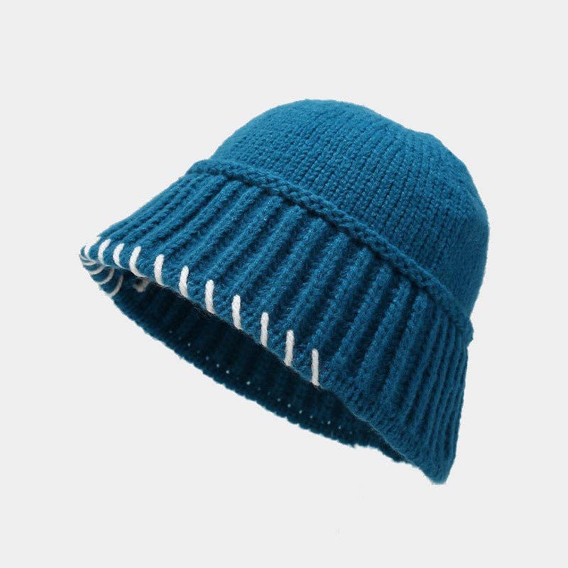 Dipped Shop - Wholesale Vissershoedje - Dames - Vintage gebreide emmerhoed in effen kleur DPKB03396